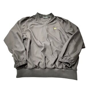 Masters Collection Mens Black V-Neck Golf Windshirt Pullover Jacket Large 0453